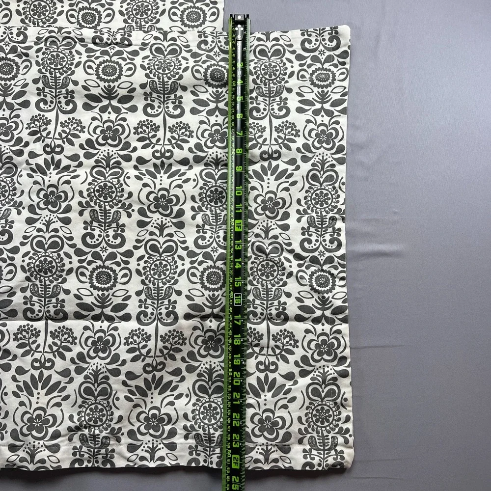 Set Of 2 Ikea Akerkulla Euro Square Pillow Shams White Gray Paisley (26